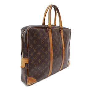 Louis Vuitton Document Briefcase Voyage Leather Porte Monogram Brown